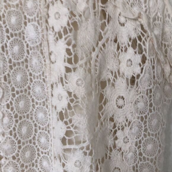 Lucky Brand size S Ivory Coquette Fairy Cotton Cottage Core Crocheted Tank Top - Picture 3 of 10